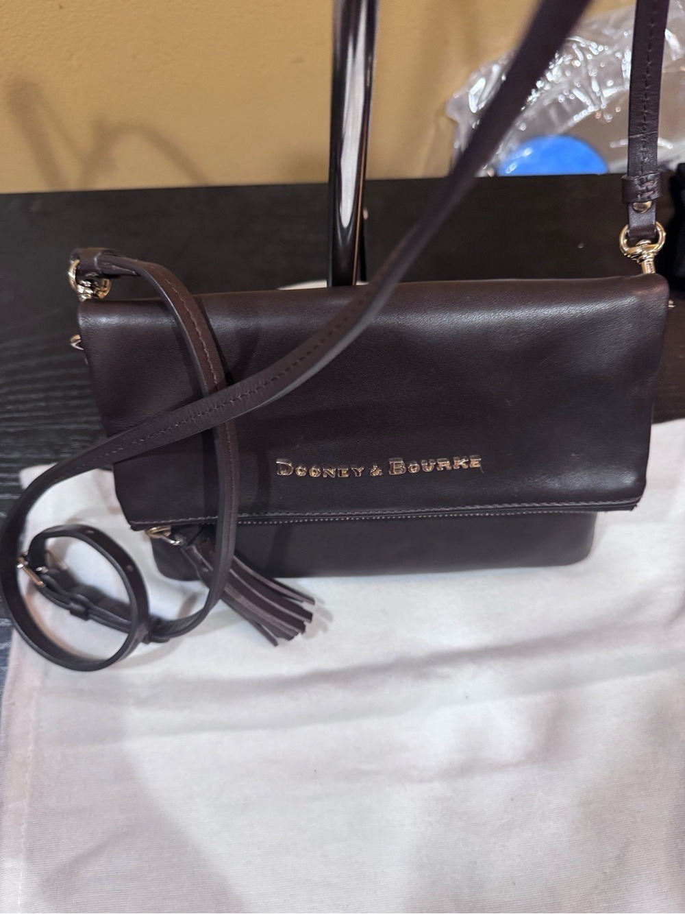 Dooney & Bourke Florentine Leather Foldover Zip Crossbody - Picture 6 of 15